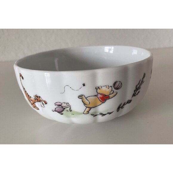 Disney Other - Disney Winnie The Pooh Friends Walk Along Scalloped Cereal Soup Bowl Ceramic NEW